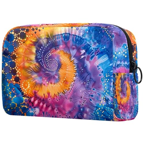 Hübsche Make-up-Tasche für Damen, mit Reißverschluss, Kulturbeutel, Reise-Kosmetik-Organizer, multi, 18.5x7.5x13cm/7.3x3x5.1in, Art déco von Generisch