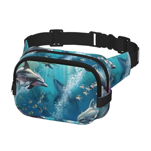 Hüftgürteltasche für Damen und Herren, Bauchtasche, Crossbody-Tasche für Reisen, Laufen, Bauchtasche, Unterwasser-Tiere, mehrfarbig, Einheitsgröße, Geldgürtel von Generisch