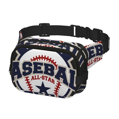Hüftgürteltasche für Damen und Herren, Bauchtasche, Crossbody-Tasche für Reisen, Laufen, Gürteltasche, Bauchtasche, Baseball von Generisch