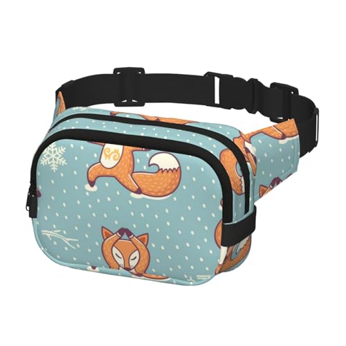 Hüftgürteltasche für Damen und Herren, Bauchtasche, Crossbody-Tasche für Reisen, Laufen, Gürteltasche, Bauchtasche, Fuchs, Yoga von Generisch