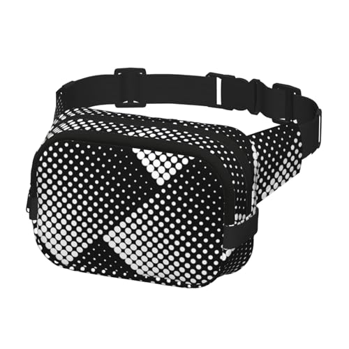 Hüftgürteltasche für Damen und Herren, Bauchtasche, Crossbody-Tasche für Reisen, Laufen, Gürteltasche, Bauchtasche, Schwarz-Weiß, Halbtonesquare von Generisch