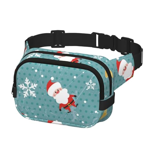 Hüftgürteltasche für Damen und Herren, Bauchtasche für Reisen, Laufen, Bauchtasche, Frohe Weihnachten, Weihnachtsmann von Generisch