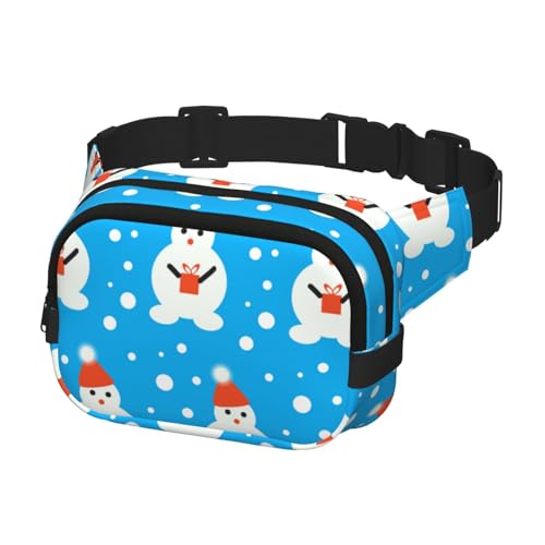 Hüftgürteltasche für Damen und Herren, Bauchtasche für Reisen, Laufen, Gürteltasche, Bauchtasche, Schneemann-Muster von Generisch