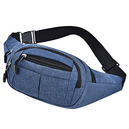 Hüfttaschen Für Herren- und Sportpackungen Mode Fitness DamenFreizeit einfache Taillenpakete Handgelenktasche mit Reißverschlusstasche (Blue, One Size) von Generisch