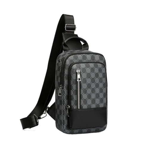 Hüfttaschen für Herren, PU-Leder, Crossbody-Taschen für Herren, trendiger Herren-Brustbeutel, Schultertasche, einfarbig, 18cmX28cmX7cm, Böhmisch von Generisch