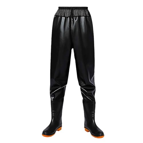 Hüftwathose für Herren, leichte Wathose für Herren, wasserdicht, atmungsaktiv, Stiefelfuß, verschleißfest, Arbeitskleidung, ultraleichte Hose für schlammige Teichhose, elastische Taille, verbundene von Generisch