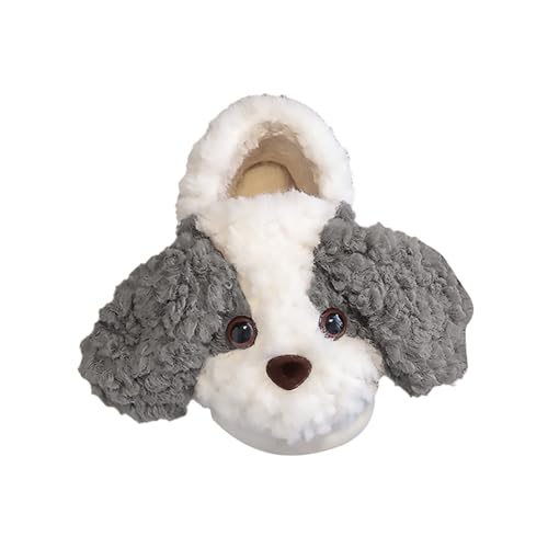 Hund Muster Und Winter Indoor Nicht Slip Warme Hausschuhe Hause Säuglings Kleinkind/große Hausschuhe Mädchen 34 (Coffee, 33.5 Big Kids) von Generisch