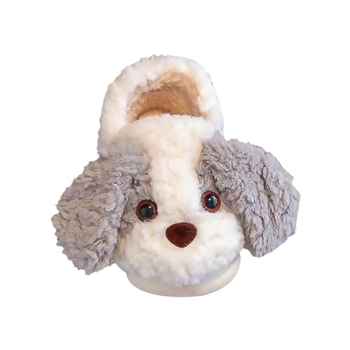 Hund Muster Und Winter Indoor Nicht Slip Warme Hausschuhe Hause Säuglings Kleinkind/große Hausschuhe Mädchen 34 (Grey, 28.5 Little Child) von Generisch