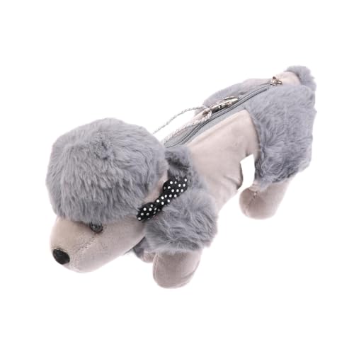 Hunde Form Bleistift Stift Taschen 3D Plüsch Bleistifte Fall Niedlich Welpe Weich Gefüllter Bleistift Box Multifunktions-Aufbewahrung Reiß Verschluss Tasche für Schüler Kinder Schreibwaren Tasche von Generisch