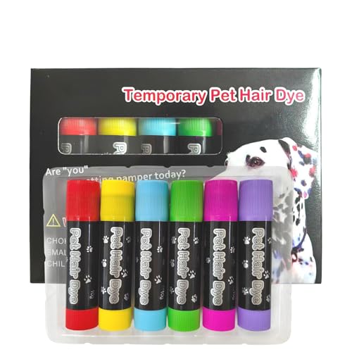 Hundefarbe - Temporäre Tierhaarfarbe | Abwaschbare Leuchtende Farbe Zur Fellgestaltung Bei Katzen & Haustieren Mit Kreativen Styling-Ideen von Generisch