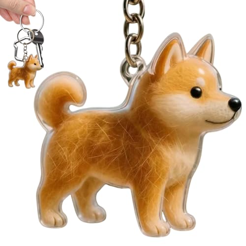 Hundehaar Schlüsselanhänger - Tierhaar Asche Andenken,Mit Aufbewahrungsbox Für Fans Handtasche Brieftasche Geldbörse von Generisch