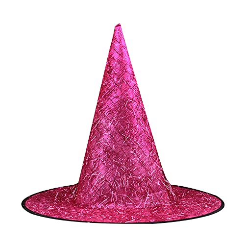 Hut Lange Requisiten Dekoratives Hexenhaar Kostüm Gold Party Halloween Hexenhut Ball Baseballmützen Cap Mit Netz (Hot Pink, One Size) von Generisch