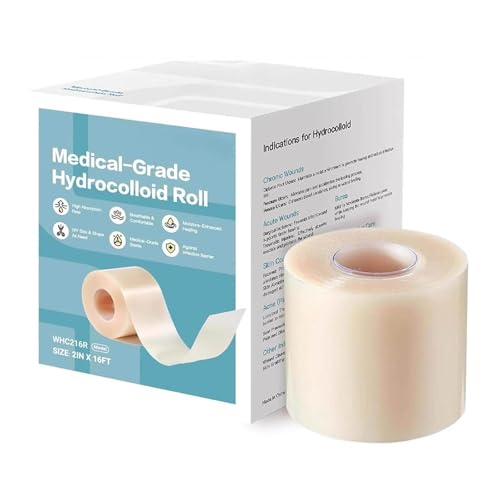 Hydrokolloid Bandagen, Flexible Feuchte Heilung Patch Rolle, 5cmx5m Hydrokolloid-Rolle für die Wundversorgung, Hydrokolloidverband für Pickel, Schnitte, Zehen, Wundpflege, Gesicht, Frauen, Männer von Generisch