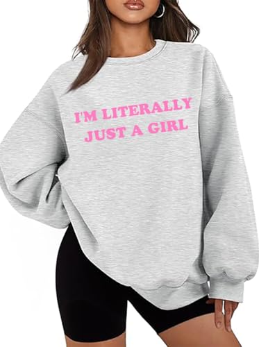 I'm Literally Just a Girl Sweatshirt I'm Literally Just a Girl Shirt I'm Just a Girl Sweatshirt, grau, L von Generisch