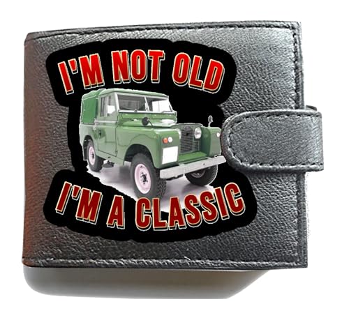 I'm Not Old I'm A Classic British 4X4 Anti RFID Diebstahl Geldbörse Schwarz Weiches Leder Großes Münzfach, Schwarz , L, Klassisch I'm Not Old I'm A Classic British 4X4 Anti RFID Diebstahl Geldbörse Schwarz Weiches Leder Großes Münzfach, Schwarz , L, Klassisch von Generisch