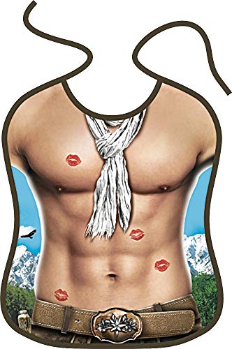 ITATI-Textilien Großes Erwachsenen Lätzchen = Alpen-Dandy = Tolles Lätzchen mit Motiv Sixpack (BG-44982) Tolles Männergeschenk von Generisch