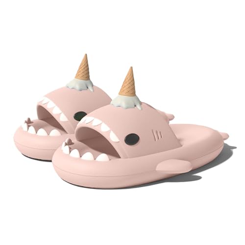 Ice Cream Shark Slides, Windmill Shark Slippers, Original Shark Slides Slippers Sandalen für Männer und Frauen (Pink, Erwachsene, 40, Numerisch (von/bis), EU Schuhgrößensystem, 41, M) von Generisch