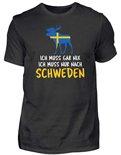 Ich muss nach Schweden - Herren Shirt -XXL-Schwarz von Generisch