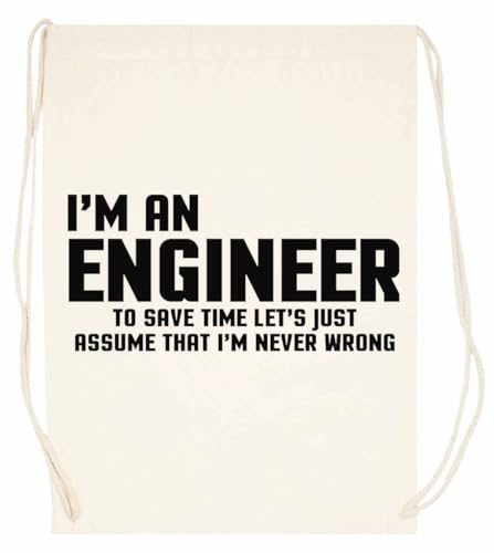 Im An Engineer Funny Quote Unisex Beige Sporttasche String Sack von Generisch