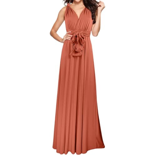 Infinity Kleid mit Bandeau Brautjungfernkleid Multi-Way Kleid Lang Übergröße Convertible Twist Wickelkleid von Generisch