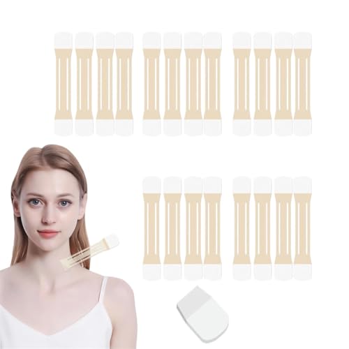 Instant Neck Tape,Lift Tapes Invisible Behind Neck,Sweat-Resistant Breathable Lifting & Firming Invisible Tape with 4 Elastic Bands and 20 Replacement Patch for Necks Face Jaw (80) von Generisch