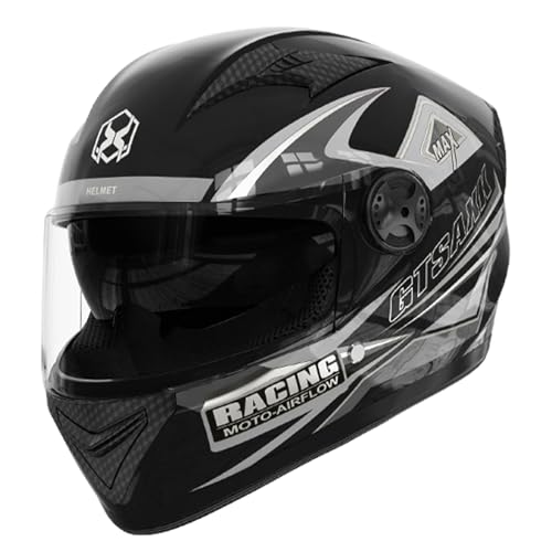 Integralhelm Mit Sonnenblende, Motorrad Helm Vollvisierhelm Mopedhelm, du-al Lens Shield Street Motorradhelm, Full Face du-al Lens Shield Street Motorrad Kopfbedeckung, Motorradhelm Für Damen Herren von Generisch