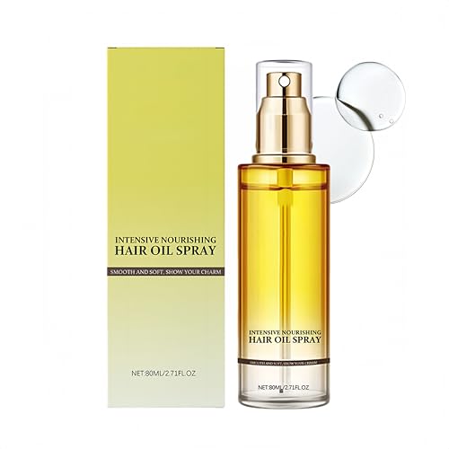 Intensiv Pflegendes Haaröl Spray, Pflegendes Öl Sprays für Kopfhaut und Haare zu Frizz neigendes Haar, Feuchtigkeitsspendendes Haar ÖL, für Ultimativen Glanz & Geschmeidigkeit (80ml, 1PC) von Generisch