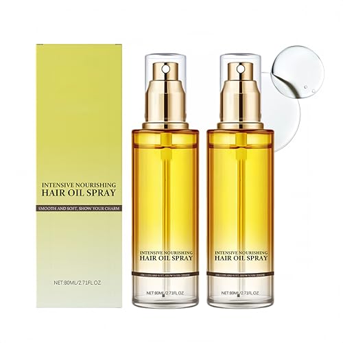 Intensiv Pflegendes Haaröl Spray, Pflegendes Öl Sprays für Kopfhaut und Haare zu Frizz neigendes Haar, Feuchtigkeitsspendendes Haar ÖL, für Ultimativen Glanz & Geschmeidigkeit (80ml, 2PC) von Generisch