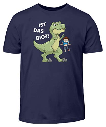 Ist das Bio? T-Rex Futter Dino lustiges Gesundheit Bio T-Shirt vegan - Kinder T-Shirt -7/8 (122/128)-Dunkel-Blau von Generisch