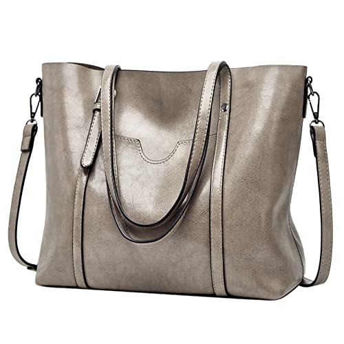 It Messenger Bag Handtaschen für Damen, große Designer-Damentasche, Geldbörse, Leder-Tragetasche, Computertasche für Damen, grau, Einheitsgröße von Generisch
