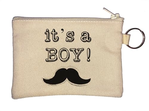 It's A Boy Lustiger Schnurrbart Kunst Schlüsselanhänger Münzbörse Beige von Generisch