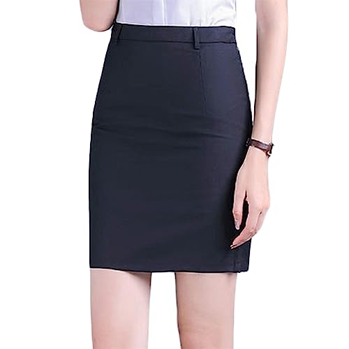 JIER Damen Bleistift Rock Kurz Hohe Taille Business Rock Übergroß High Waist Pencil Rock Bleistiftrock Kurz Midi Knielang Schwarz Pencilrock Hüftrock Röckenshorts (Schwarz 1,XXL,XXL) von Generisch