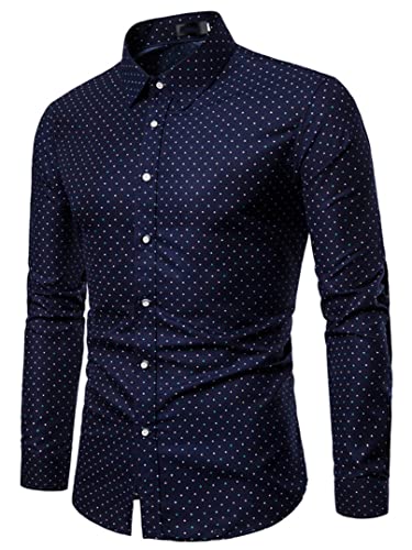 JIER Herren Langarm Floral Muster Freizeithemd Elegant Hemden Bunte Funky Button Down Casual Floral Shirt für Hawaii Langarmhemd Freizeitshirt (Mehrfarbig 10,XXL,XXL) von Generisch