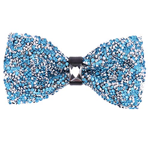 JIER Pailletten Fliege Bowtie Glitzer Paillettenkrawatte für Fancy Kostüm Party Zubehör Fasching Karneval (Blau 2,One Size) von generisch