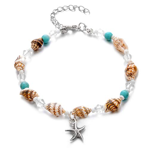 Ja Iidor Böhmische Muschel Türkis Perlen Vintage Frauen Mädchen Mit Seestern Fußkettchen Barfuß Strand Fußkettchen Schmuck Geschenk 1 Langlebiger Service Ja Iidor Böhmische Muschel Türkis Perlen Vintage Frauen Mädchen Mit Seestern Fußkettchen Barfuß Strand Fußkettchen Schmuck Geschenk 1 Langlebiger Service von Generisch