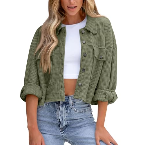 Jacke Damen Frühling Winterjacke Damen Zip Sportlich Sweatjacke Funktionsjacke Bomberjacke Lang Große Größen Winterjacke Ultraleicht Outdoorjacke Bekleidung Armeegrün M von Generisch