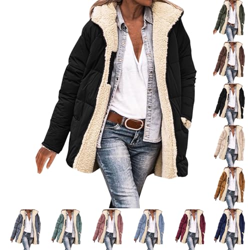 Jacke Damen Winter Winterjacke Warm Gefüttert Jacke Herbst Winter Mantel Steppmantel Oversize Winterparka Fleecemantel Frauen Outdoor Jacken Leichte Daunenjacke Damen von Generisch