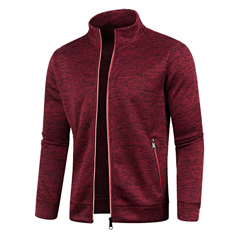 Übergangsjacke Herren Stehkragen Sweatjacke Klassisch Zip Sportjacke Leichte Jacke Ohne Kapuze Trainingsjacke Strickjacke Mit Taschen Freizeitjacke Softshelljacke Laufjacke von Generisch