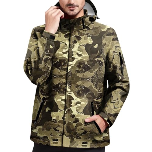 Jacke Herren Regenjacke Zipper Neueste Männerjacken Blouson mit 2-Wege-Zipper Trainingsjacke Laufjacke Regenmantel Fahrradjacke Wasserdicht Atmungsaktiv Kapuzenjacke Winterjacke Rain Coat von Generisch