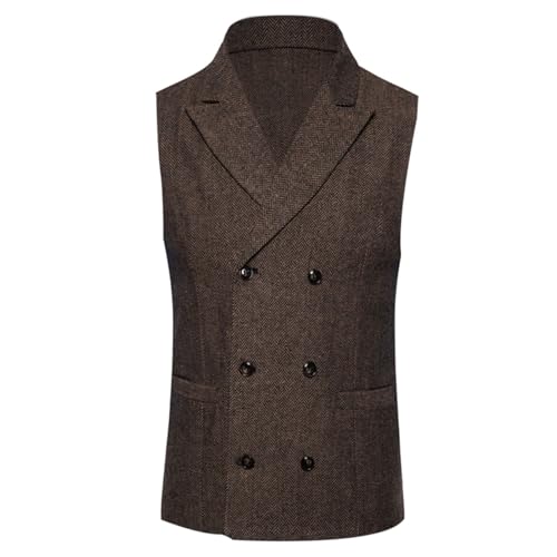 Jacke Körper Arbeitsmantel für Männer 2024 Weihnachtsgeschenke Herren Casual Business Weste Leichte Weste Slim Anzug Weste Puffer Jacke, coffee, XL von Generisch
