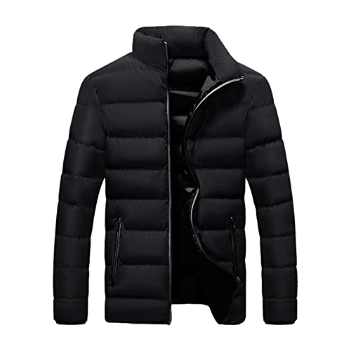 Jacket Men, Lässig Warm Stehkragen Schlank Winter Zip Mantel Outwear Jacke Top Bluse Regenjacke Männer Jacket For Men Windbreaker Herren Fahrrad Leder Atmungsaktiv Moncker Hobekik (5XL, Schwarz) von Generisch