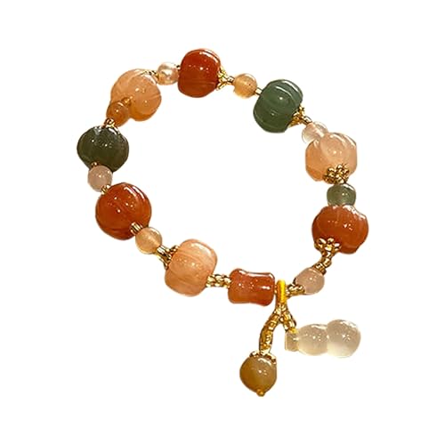 Jade-Armbänder mit Blumenperlen für Frauen, guter Schlüssel, Jade, zierliche Perlen, Goldschmuck für Frauen, Ihn, Vater, Mutter, taktile Uhr, Einheitsgröße, Glas, Kein edelstein von Generisch