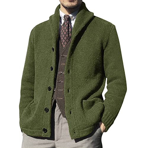 Janker Herren Lang Schwarz Leicht Ohne Kapuze Trachtenjacke Sweatjacke mit Reißverschluss Herbst 3XL Langarm Cardigan Wintermantel Modern Strick Janker Strickjacke von Generisch