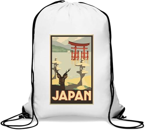 Japan Torii Gate Poster Reise Kunst Gym Sack Casual Drawstring Bag Weiß Japan Torii Gate Poster Reise Kunst Gym Sack Casual Drawstring Bag Weiß von Generisch