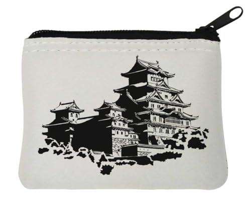 Japanese Castle Geldbörse aus Neopren mit schwarzer Tinte, 12 x 9 cm, Weiß von Generisch