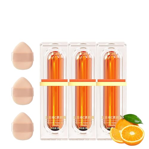 Japanese Vitamin C Makeup Tone Up Cream, Five Vitamin C Tone-Up Cream, Moisturizing Brightening Concealer Smooth Tone-Up Cream, for All Skin Types (3 Pcs) von Generisch