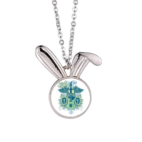Jazz-Musikinstrumente Muster Kaninchen Halskette Anhänger Häschen Tier Schmuck Geschenk von Generisch