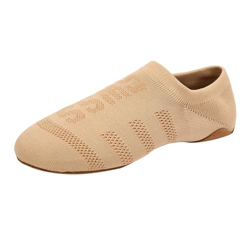 Jazzschuhe Damen Tanzschläppchen Damen Gymnastikschuhe Sommerschuhe Strickschuhe Garde Tanzschuhe Dance Sneaker Schläppchen Freizeitschuhe Orthopädische Schuhe Halbschuhe Bootsschuhe Bequeme Leichte von Generisch