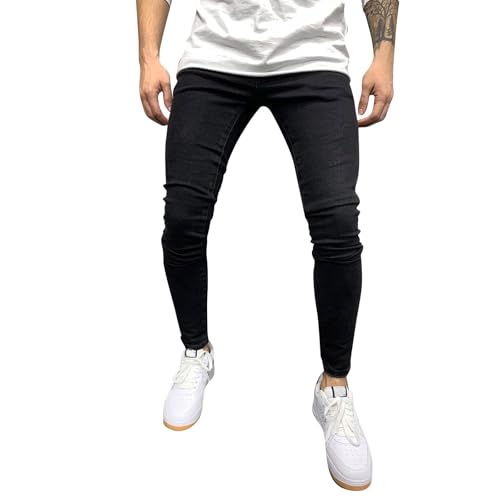 Jean Männliche beiläufige Art und Weise Plus Größenlose elastische TaillenJeansStraßenbreite Bein Jeans Herren Baggy Herren Jeans Weiss Stretch Slim Fit Jeans Herren von Generisch
