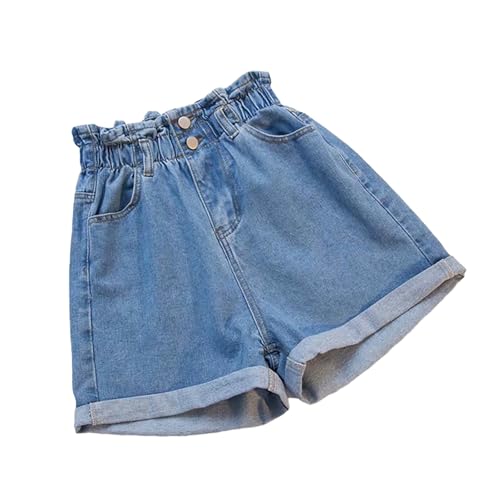 Jeans Shorts Damen High Waist, Damen Hot Pants Denim Stretch Kurze Shorts Gummiband Freizeitshorts Basic Sommershorts Lässig Jeans Bermuda-Shorts Strandhose Denim Shorts Hotpants Shorts Baggy Shorts von Generisch